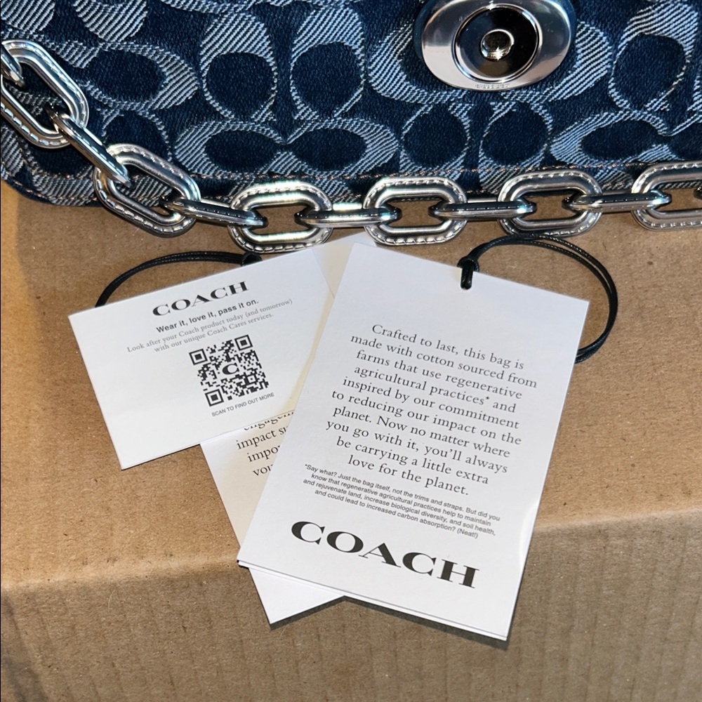 Coach Chain Tabby Shoulder Bag in Signature Denim, NWT, box & dust bag! - Picture 7 of 16